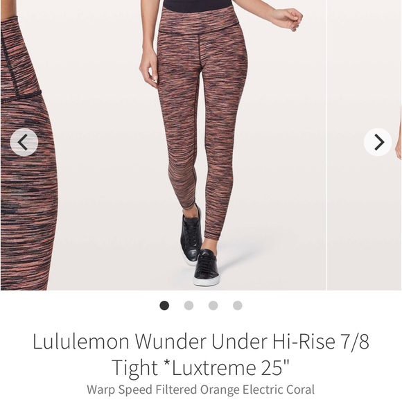lululemon athletica Pants - lWunder Under Hi-Rise 7/8 Tight *Luxtreme 25" l Filtered Orange Electric Coral